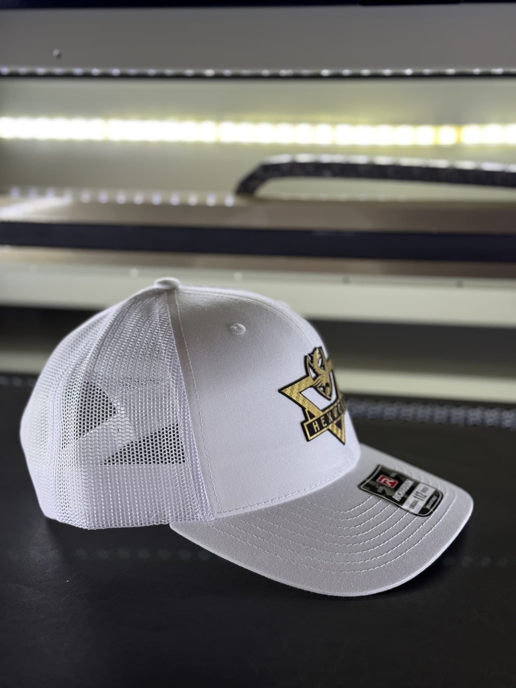 Crest Boat Edition (White, 112 Curved Bill) Hexwood hat outdoors