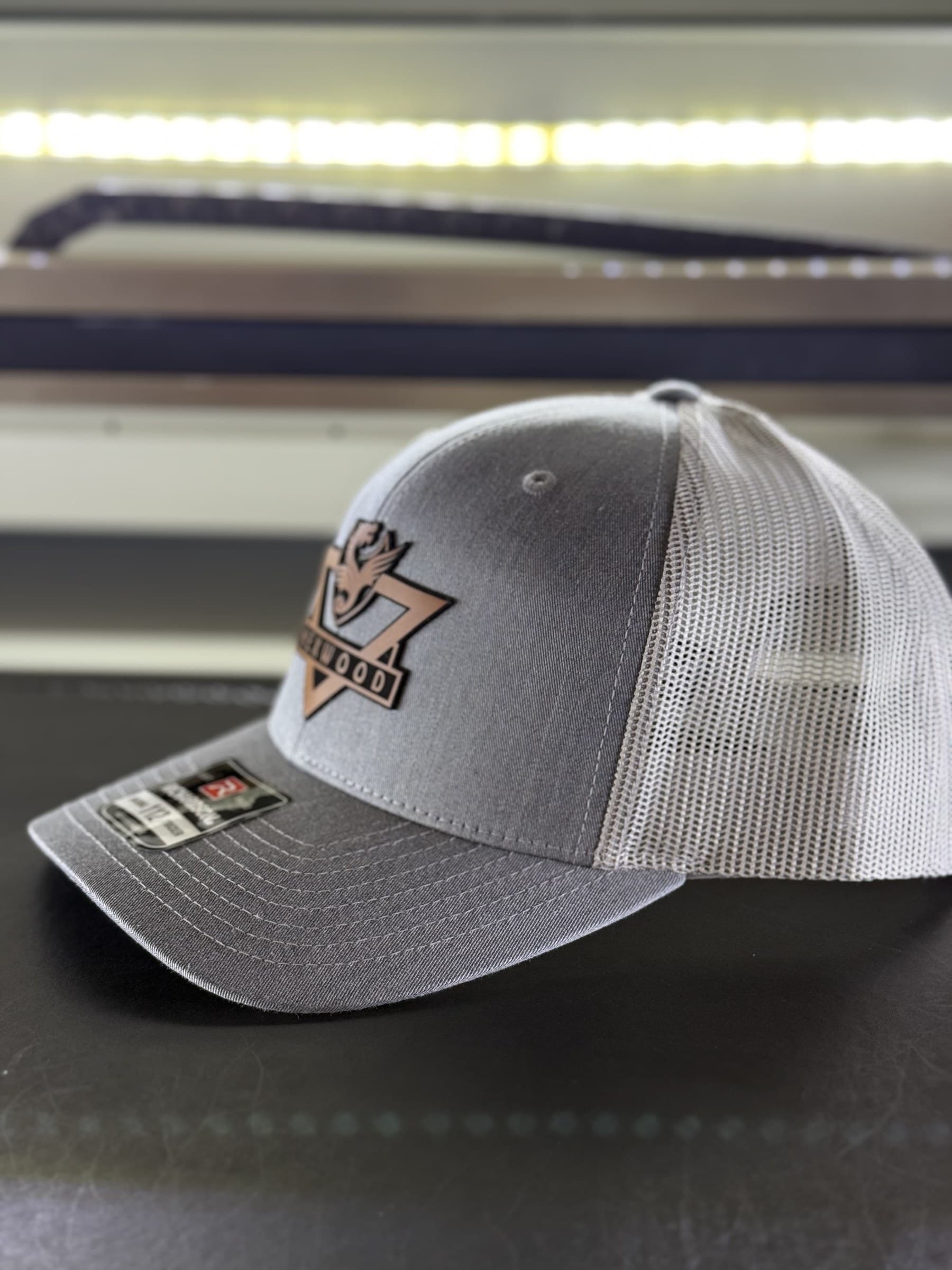 Crest (Heather Grey, 112 Curved Bill) Hexwood hat outdoors